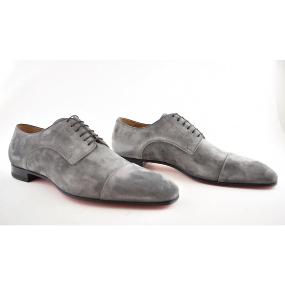 Christian Louboutin Men Top Daviol Flat Shadow Grey Suede Lace Dress Loafer 39 6 main image 10